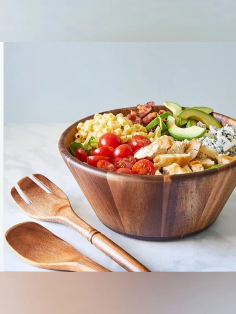 Pampered Chef Acacia Wood Salad Bowl & Servers Set New in Box Discontinued
